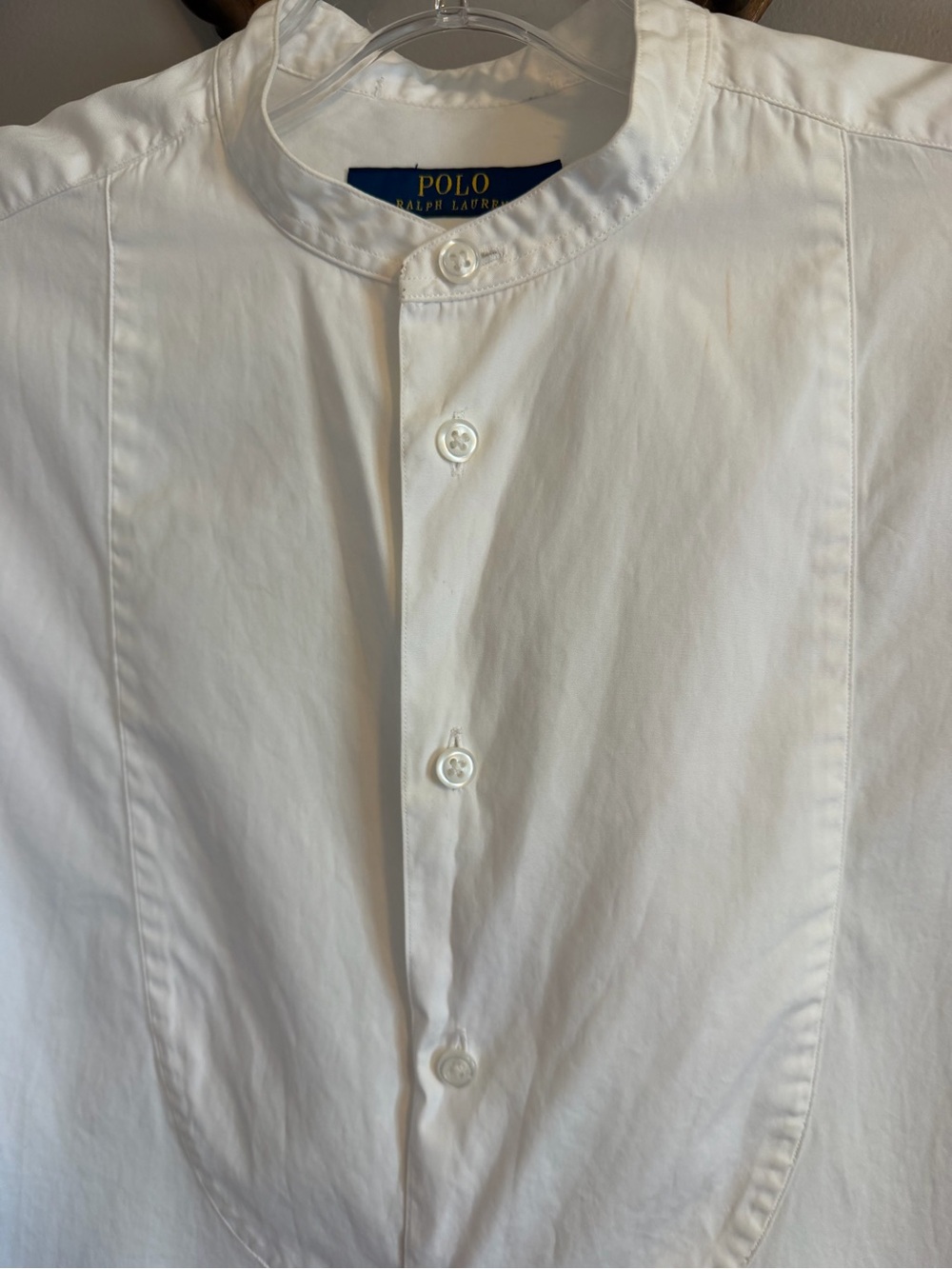 Polo Ralph Lauren White Band Collar Shirtdress White Medium - Picture 3 of 8